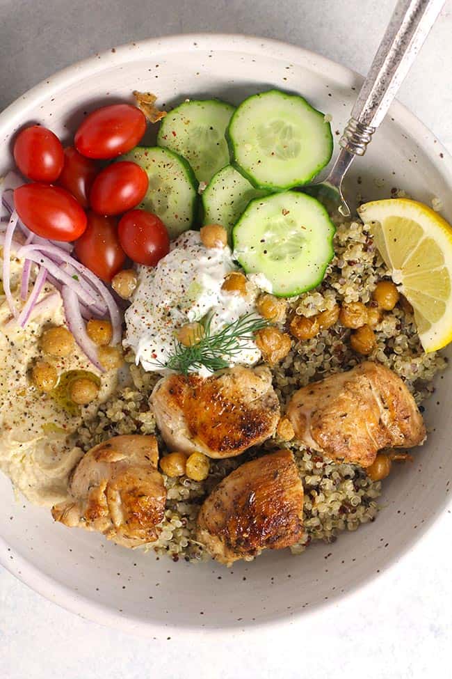 Mediterranean Grain Bowls with Chicken SueBee Homemaker
