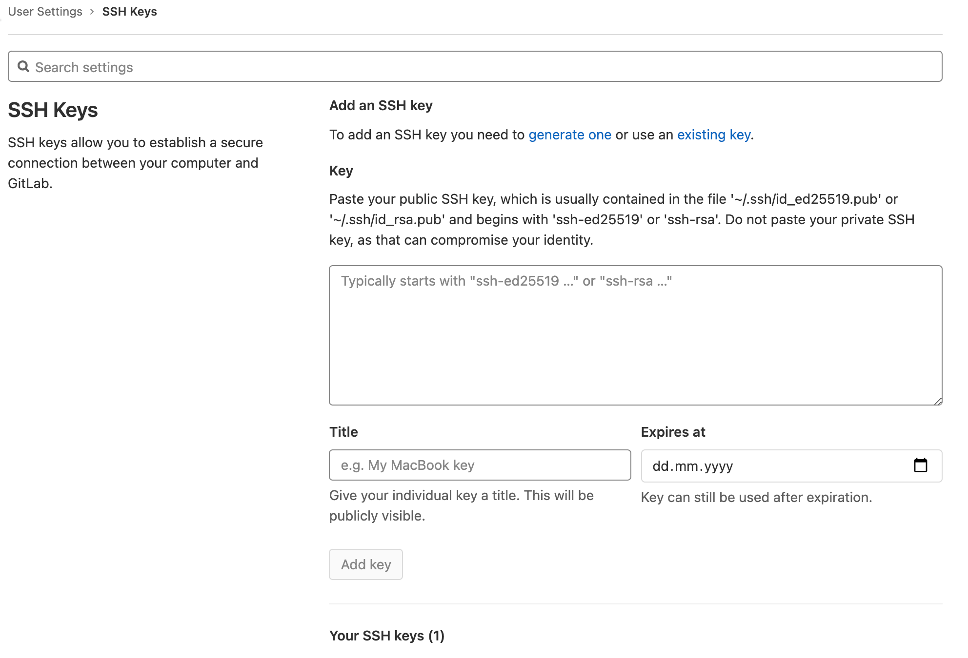 Create a ssh key for your GitLab project on IBM Cloud Thomas