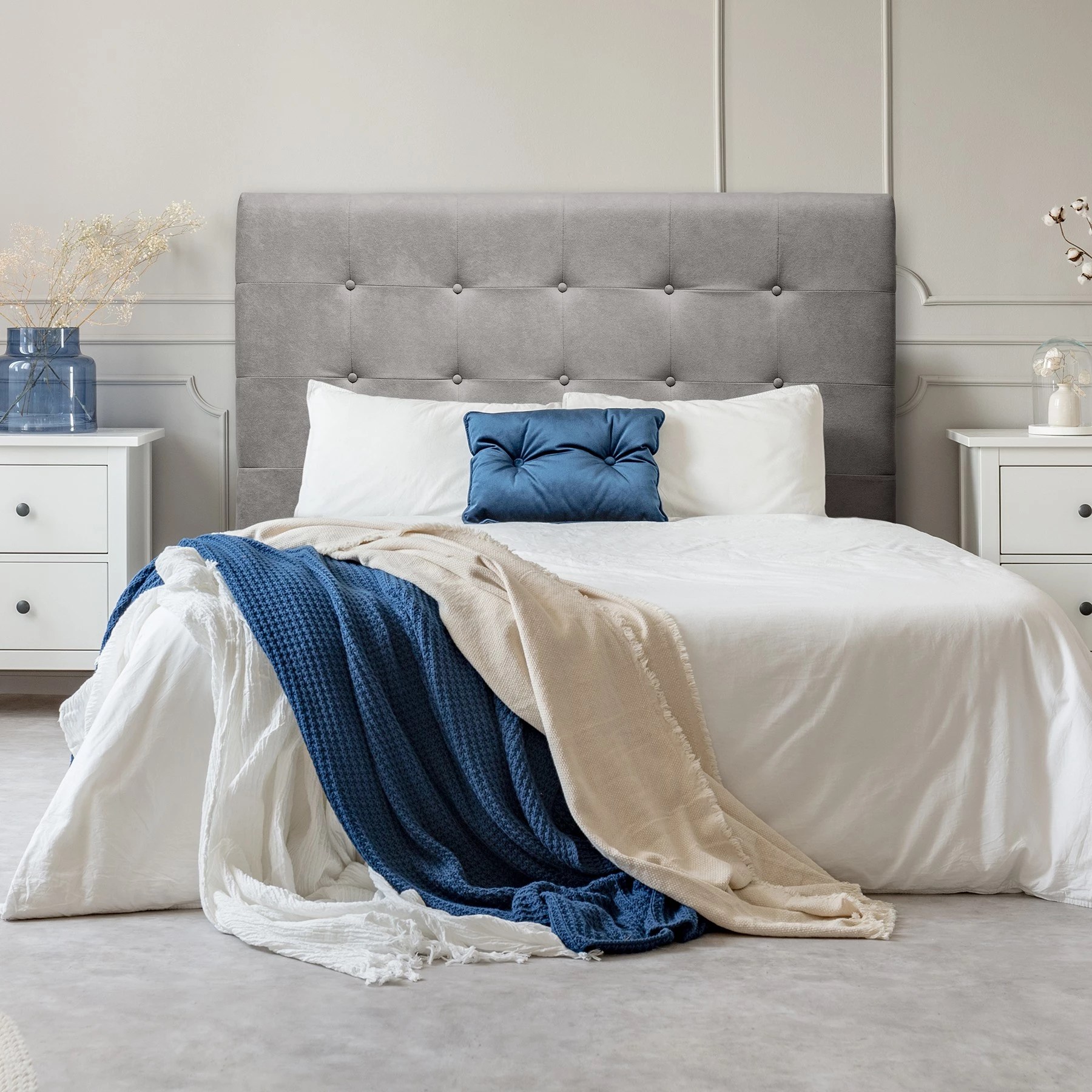 Cabecero de cama tapizado para camas de 120 (130 x 120 cm) Tela Rojo