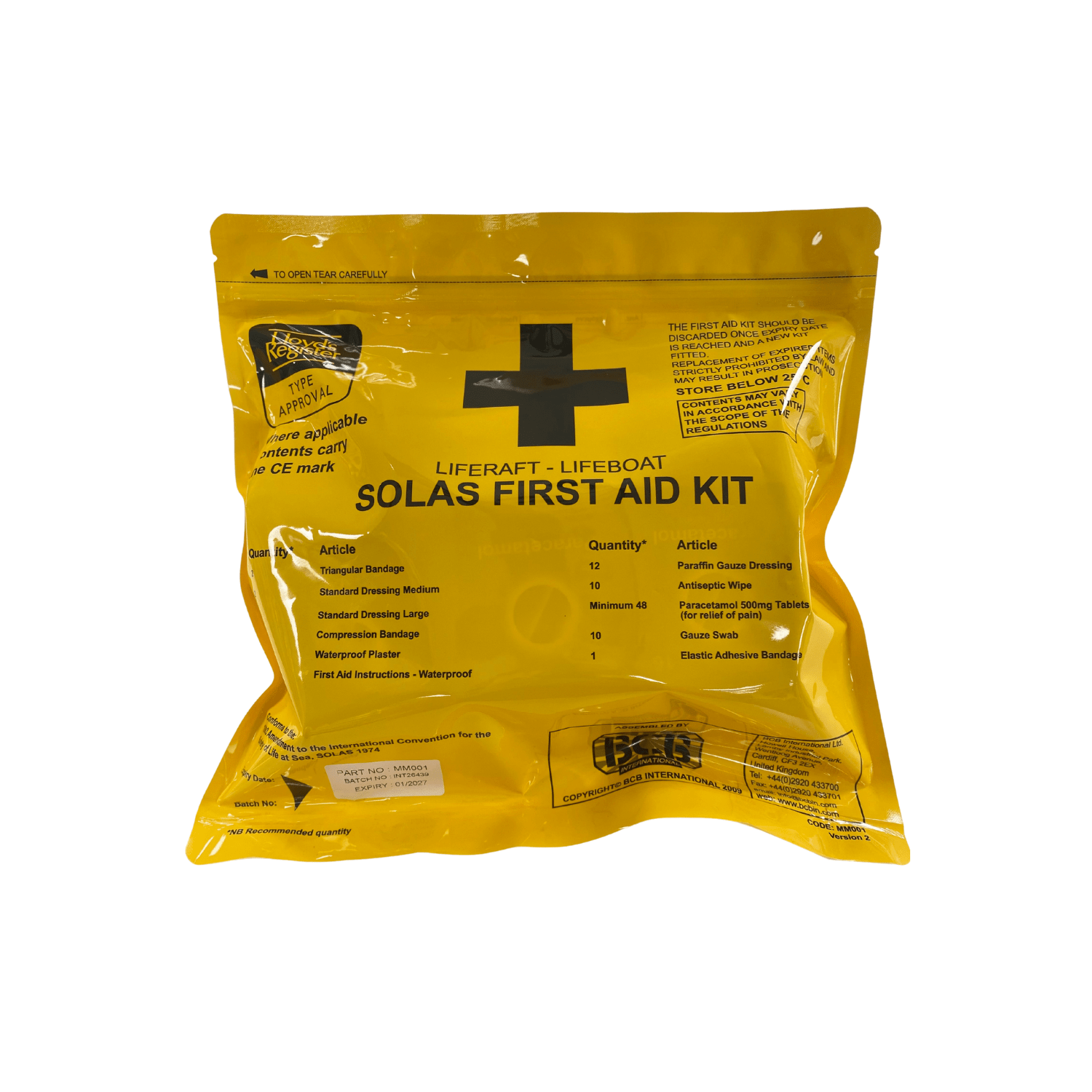 SOLAS Liferaft Lifeboat First Aid Kit Suffolk Marine Safety