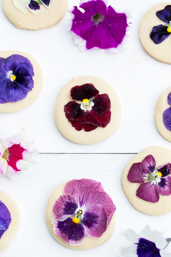 The Best Shortbread Cookie Recipe with Edible Flowers Sugar and Charm