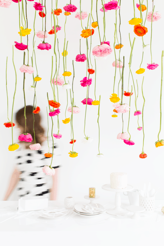 DIY Hanging Flower Installation Sugar & Cloth