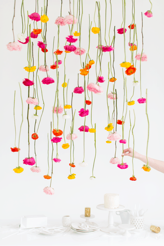 DIY Hanging Flower Installation Sugar & Cloth
