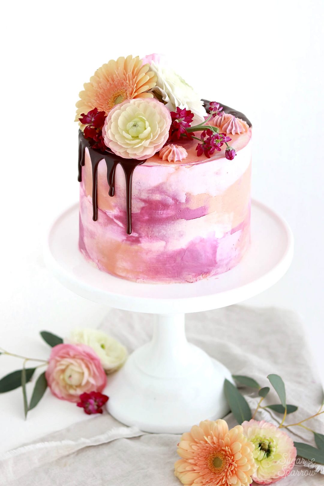Watercolor Cake Tutorial Sugar & Sparrow
