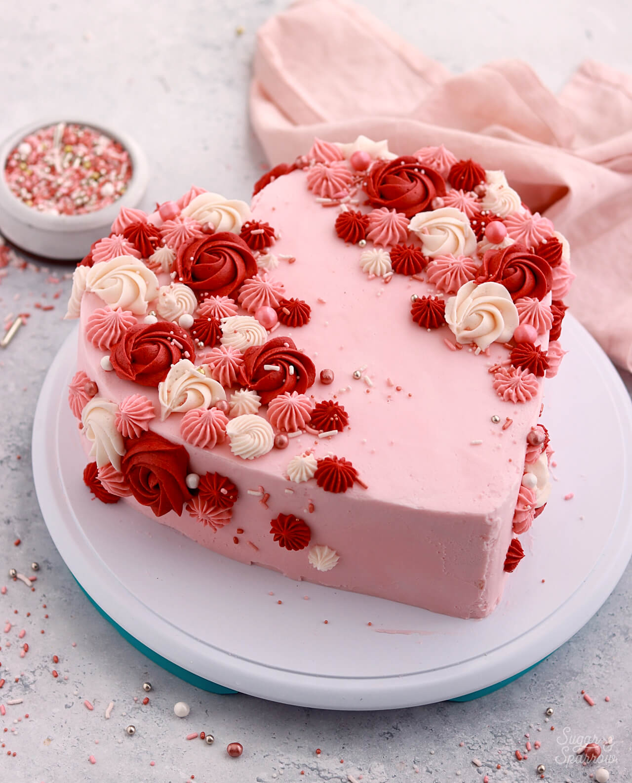 Easy Heart Shaped Cake Tutorial Sugar & Sparrow