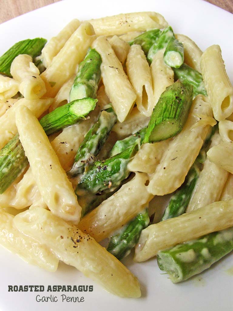 Roasted Asparagus and Garlic Penne Pasta Sugar Apron