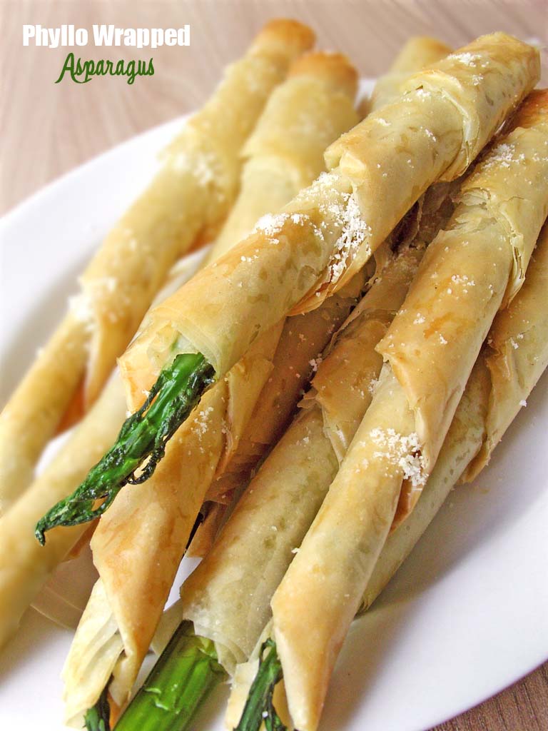 Phyllo Wrapped Asparagus with Parmesan Sugar Apron