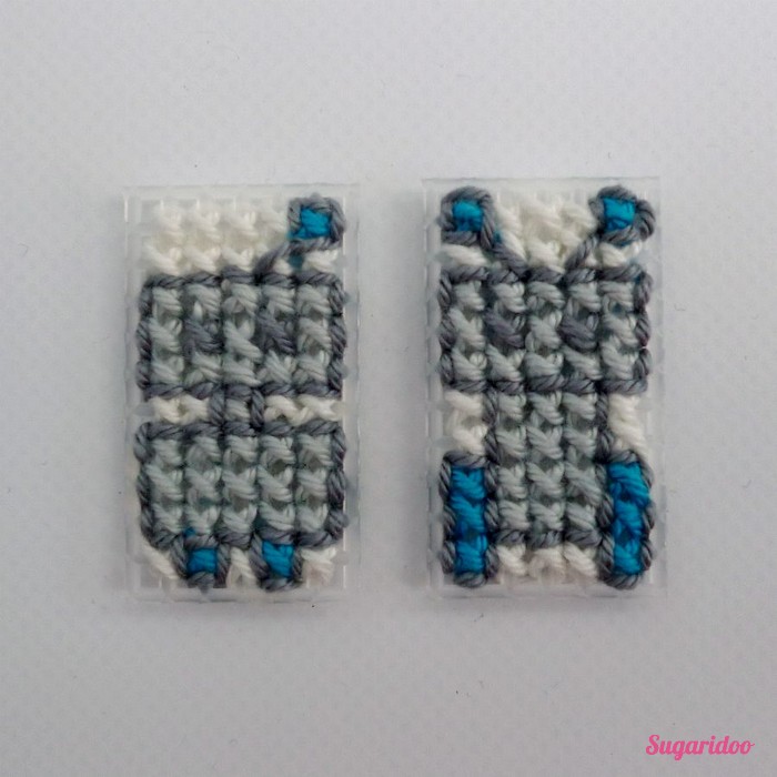 Plastic canvas tutorial Robot keychain Sugaridoo