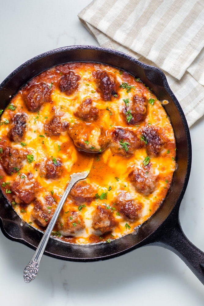 Keto Meatballs Super Cheesy Pizzeria Style