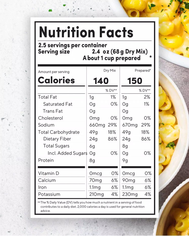 Fiber Gourmet Mac & Cheese Sugarless Delite