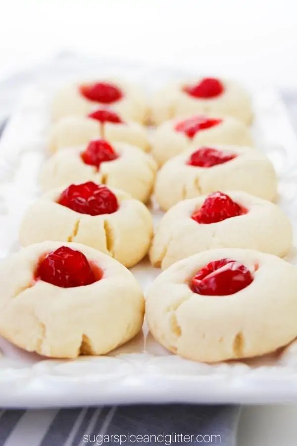Cherry Thumbprint Shortbread Cookies ⋆ Sugar, Spice and Glitter