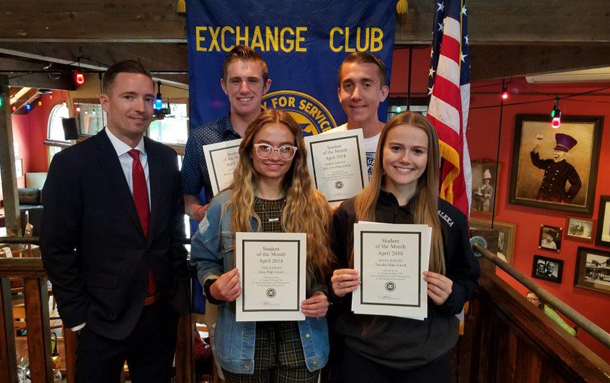 Students of the Month for April honored by St. Exchange Club