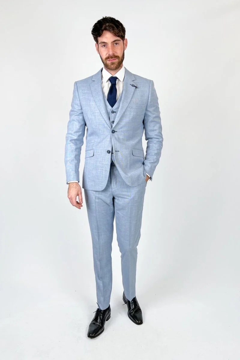 Miami Sky Linen Summer Suit By Cavani Suit Savvy