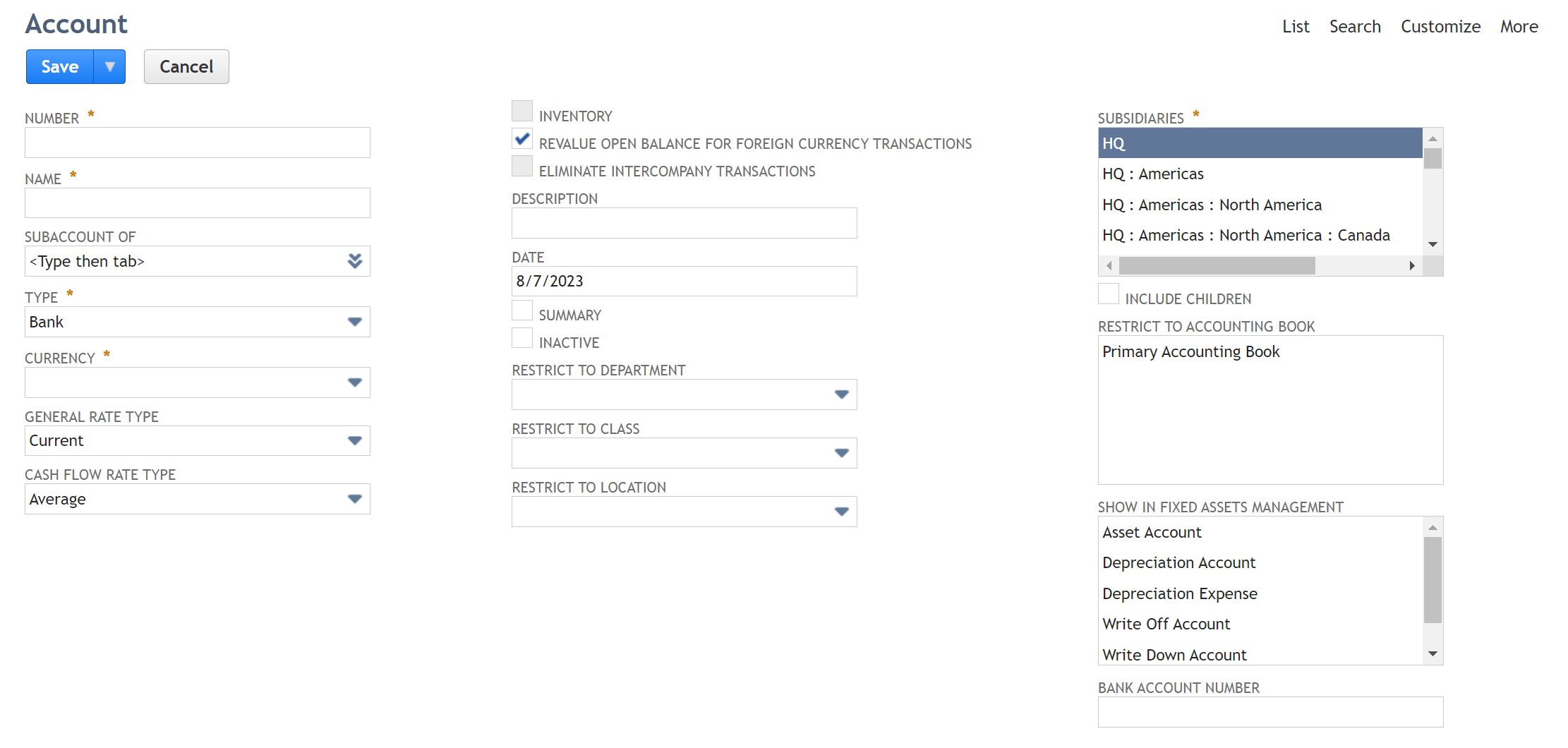 The NetSuite Chart of Accounts SuiteRep