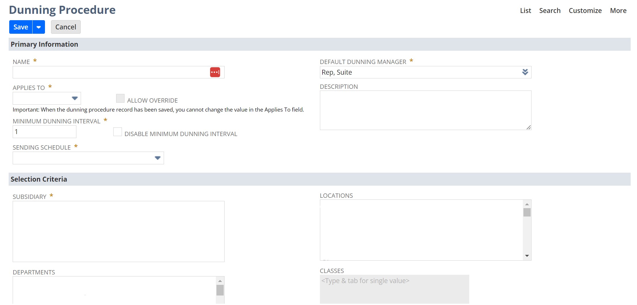 The NetSuite Dunning Letters SuiteApp SuiteRep