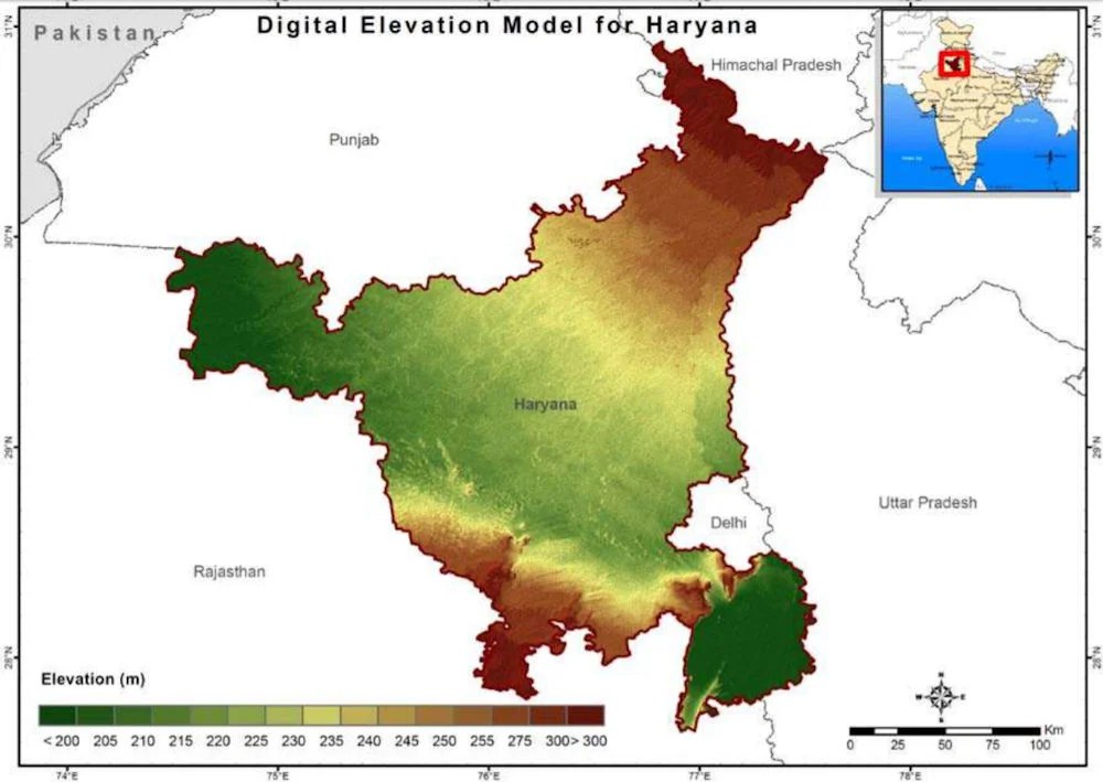 हरियाणा की भौगोलिक स्थितिGeographical Structure of Haryana