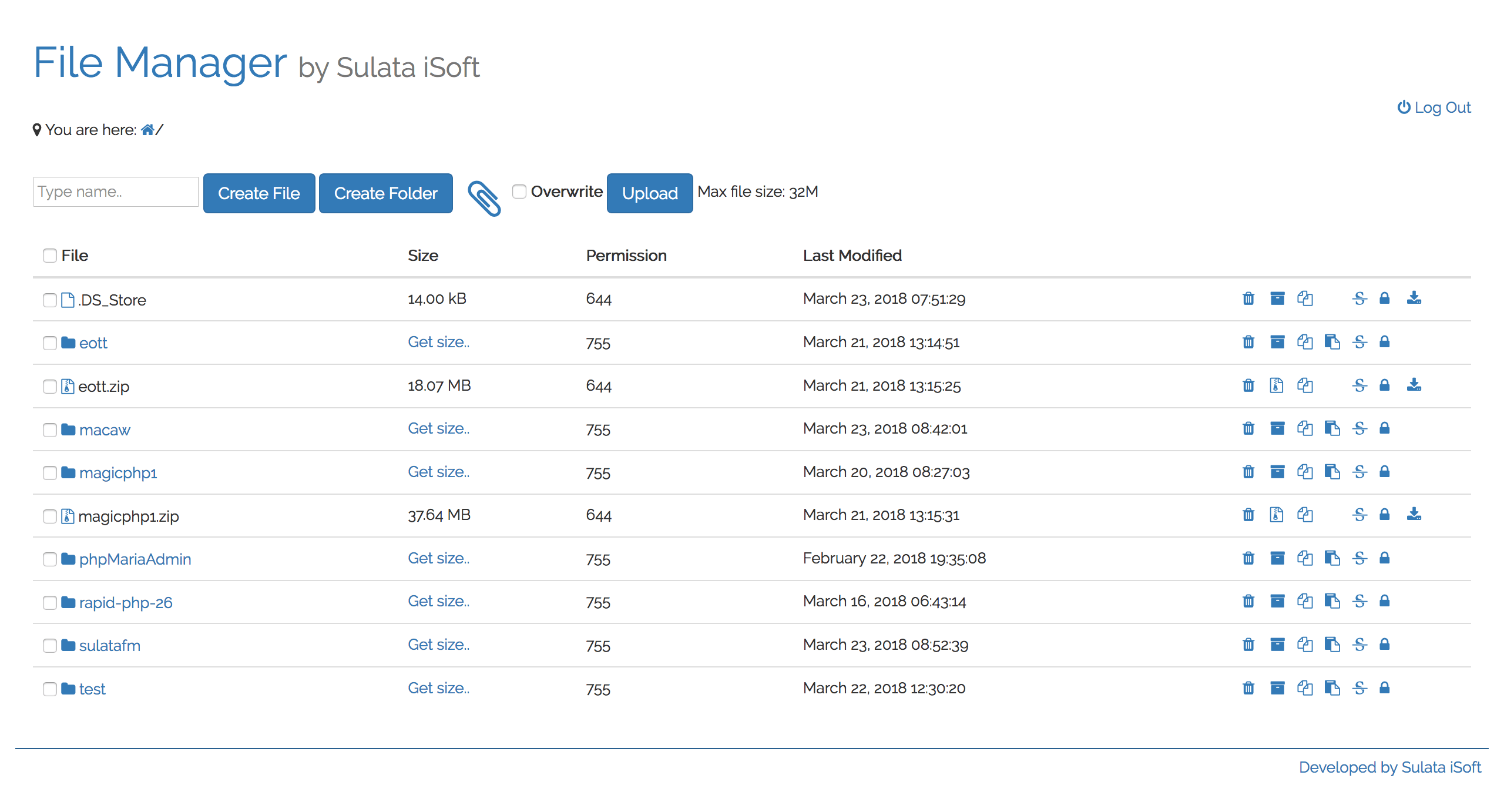 Sulata File Manager PHP file manager, file manager for VPS, file