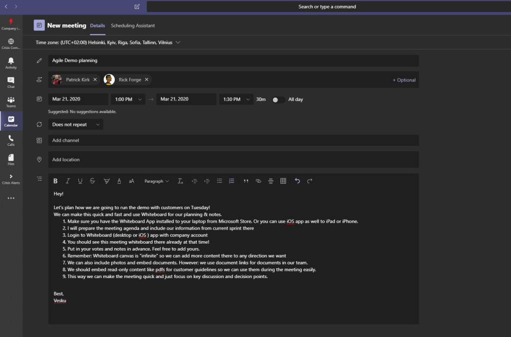 How to use Whiteboard efficiently in Teams meetings