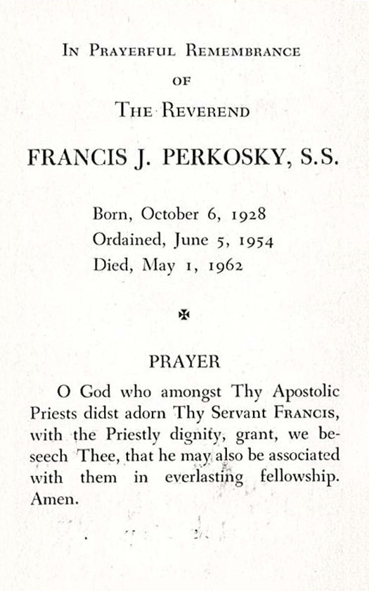 Perkosky, Father Francis The Sulpicians, Province of the United States