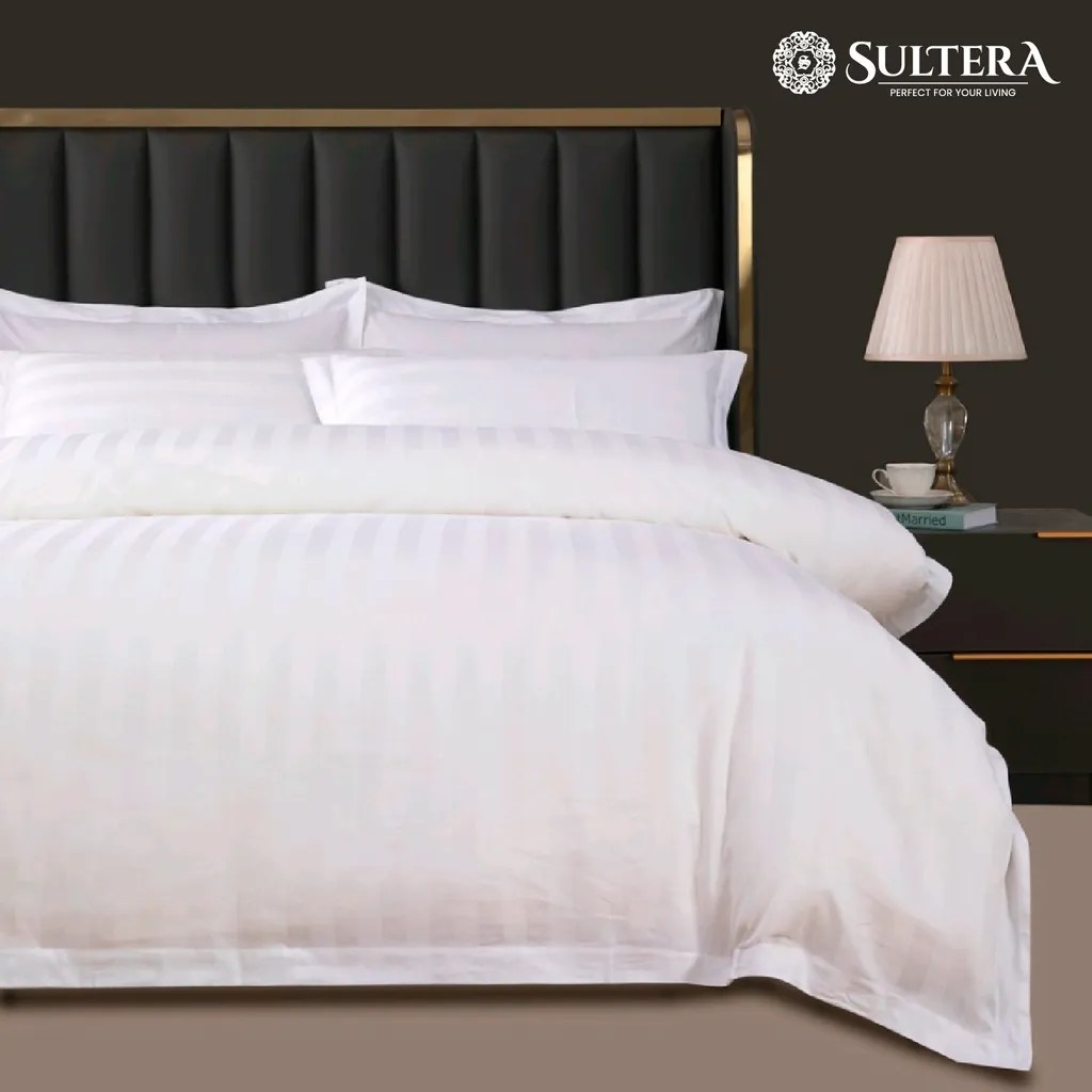 Exclusive Bedsheet White Stripe Set Sultera