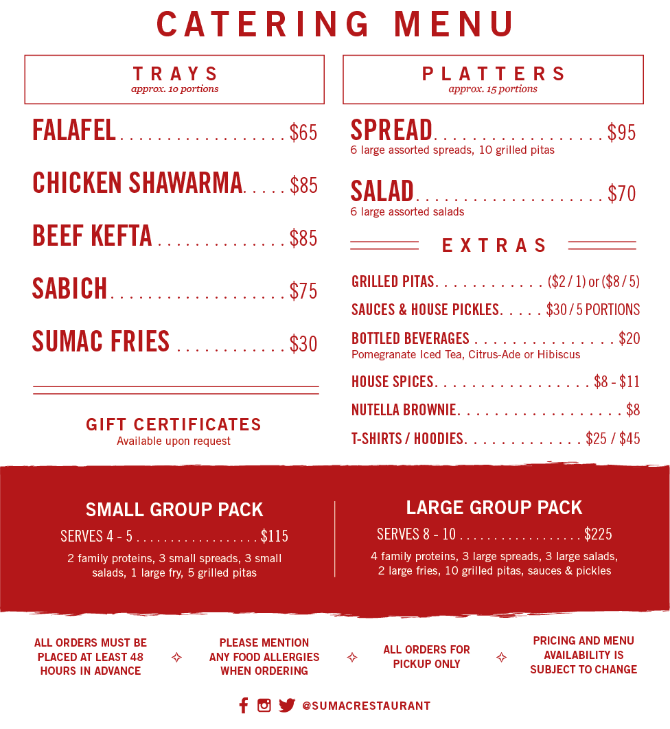 Catering Sumac Restaurant