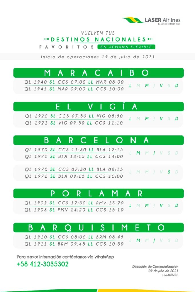 Las tarifas de Láser Airlines en su regreso a los cielos venezolanos Sumarium Información