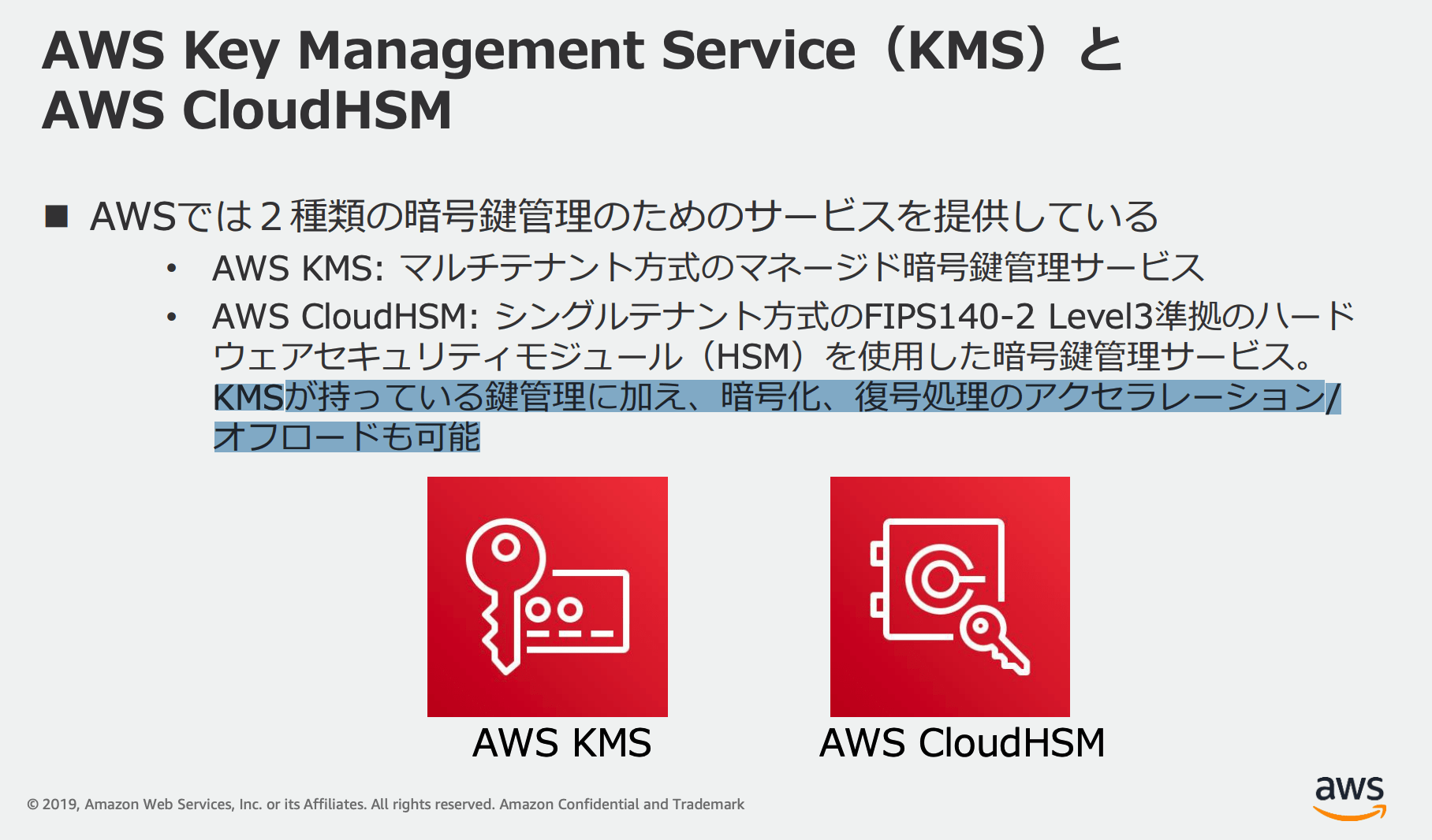 AWS KMS と CloudHSM について整理する 1 Minute Tips