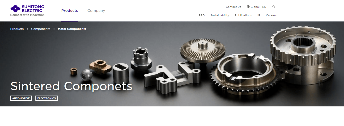 Sumitomo Electric Renews Sintered Components site Sumitomo Electric