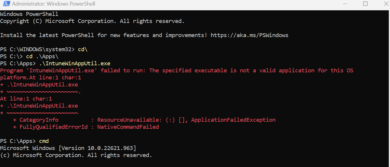 How to Fix “Program ‘IntuneWinAppUtil.exe’ failed to run The specified