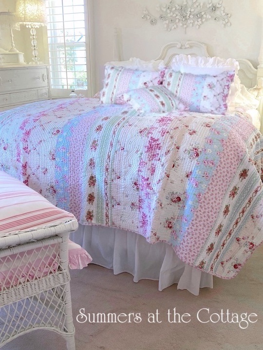 King Bedding Quilts Shabby Cottage Chic French Country Farmhouse Beach
