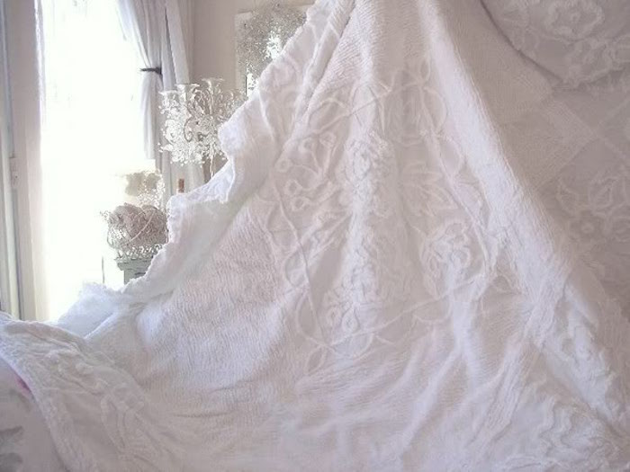 Romantic Homes Shabby Chic Vintage Chenille Bedspread Shabby Chic
