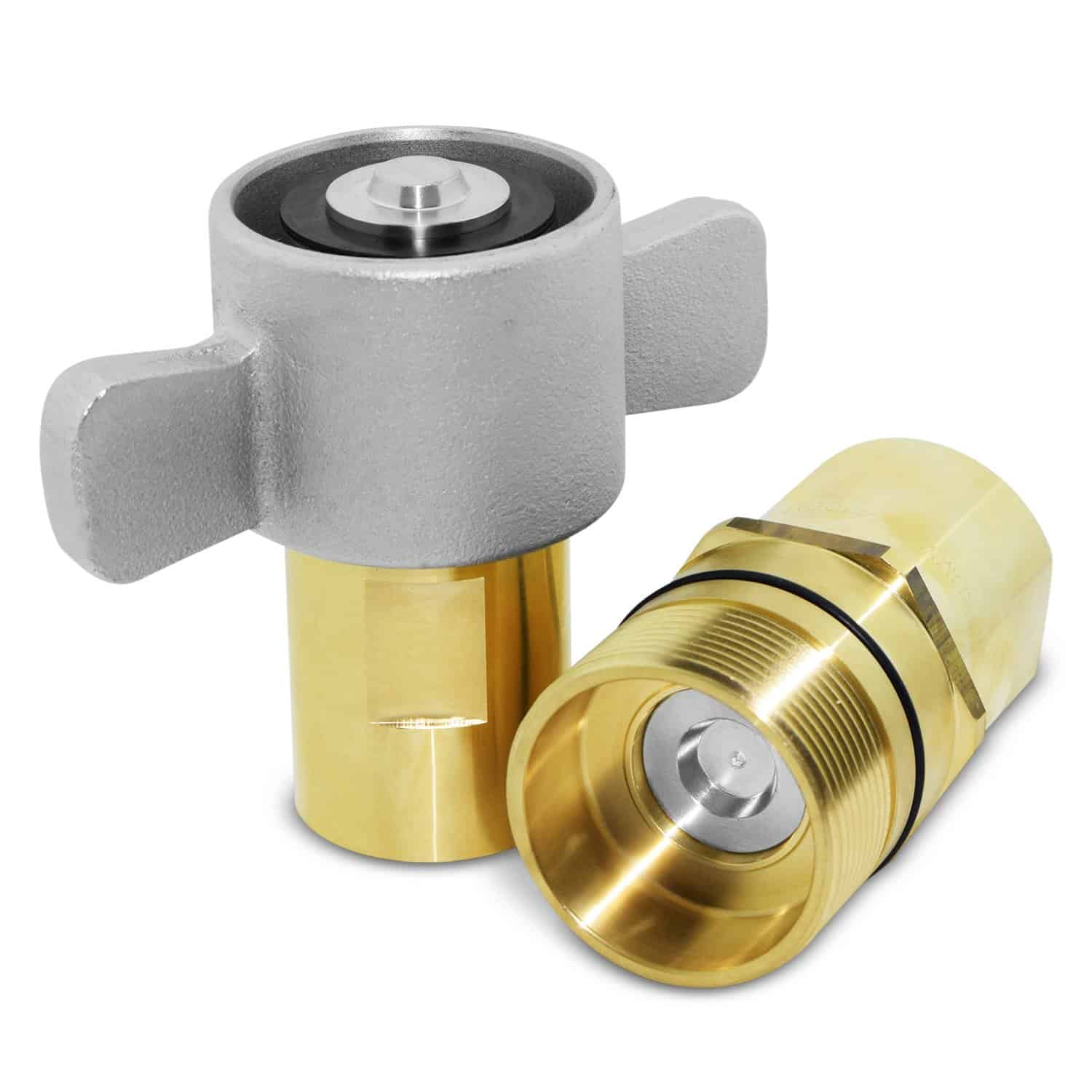 1" NPT WetLine Wing Nut Hydraulic Quick Disconnect Coupler Set