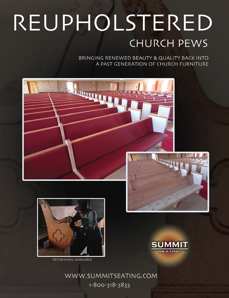 Reupholstered & Refinished Church Pew Project Samples