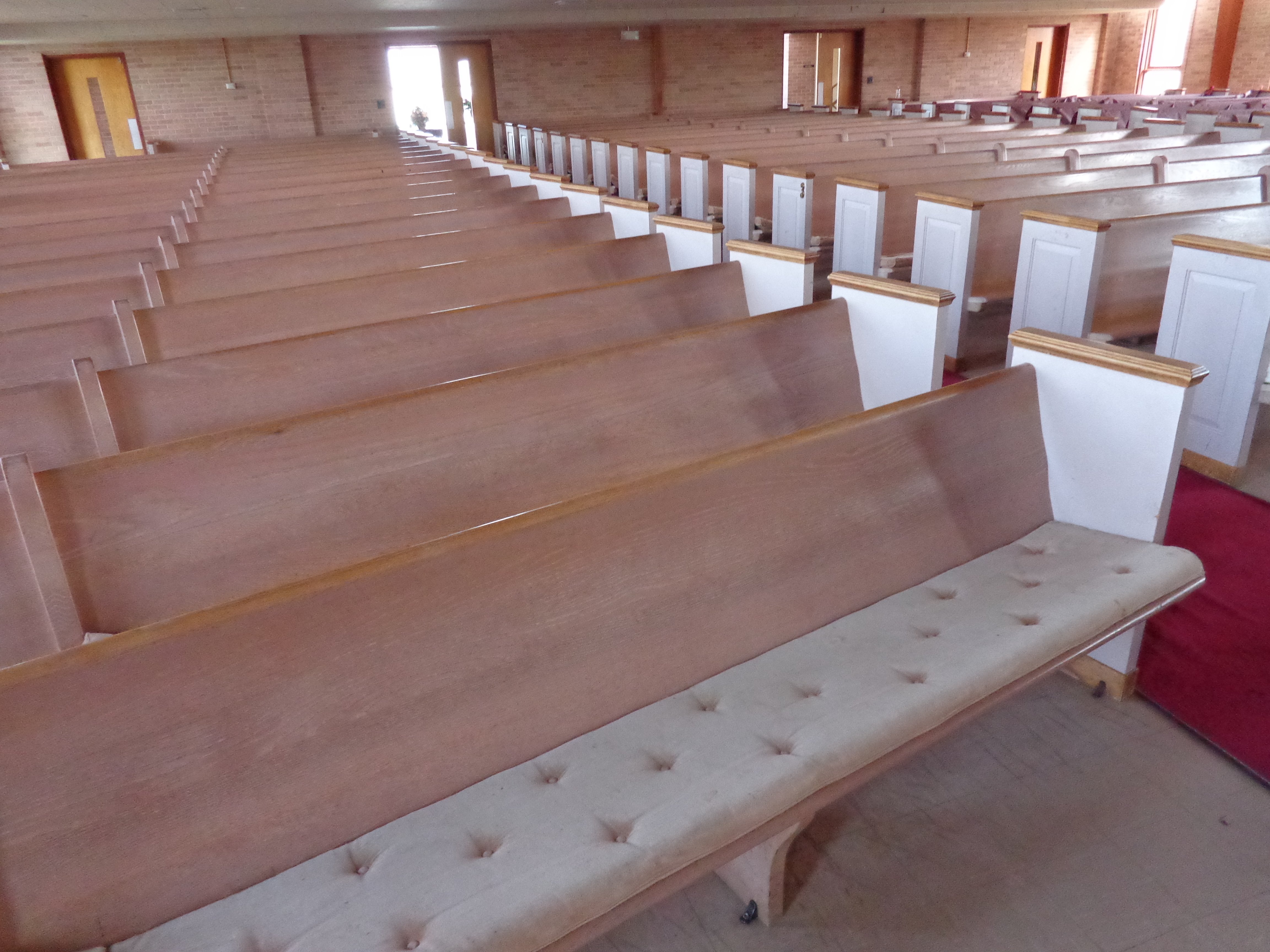 Reupholstered & Refinished Church Pew Project Samples