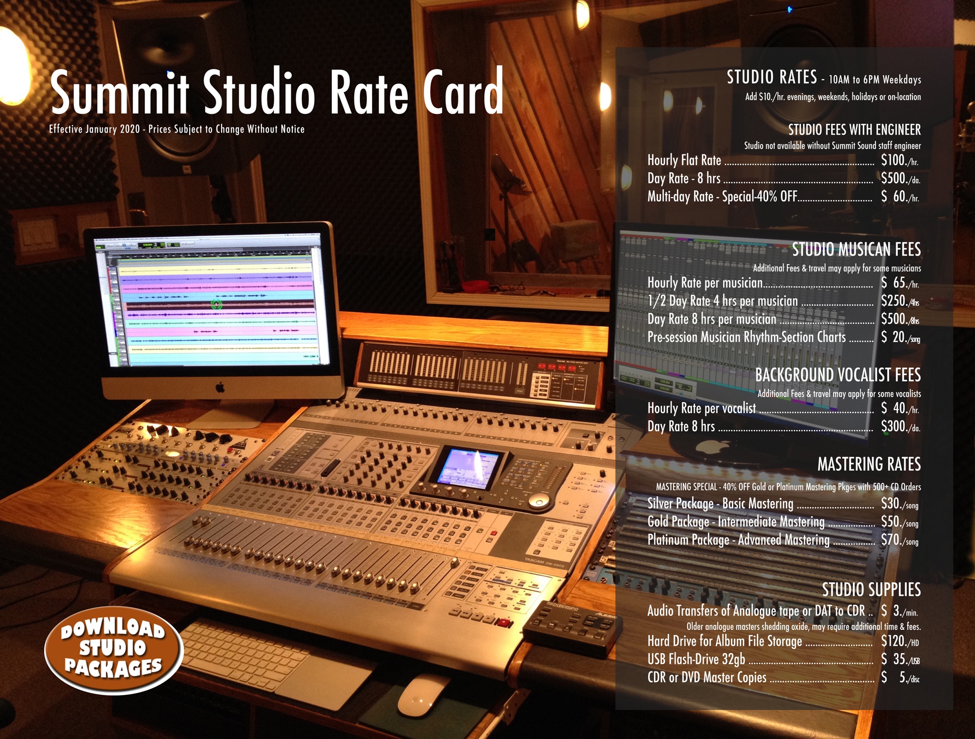 Studio Rates Summit Sound