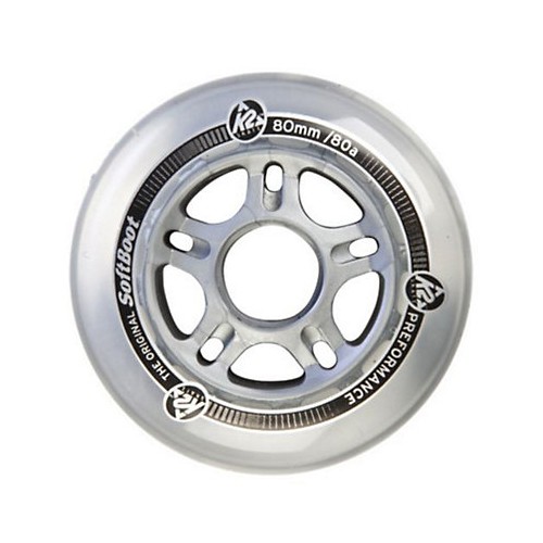 K2 80mm ALUM Spacer Inline Skate Wheels with ILQ7 Bearings 8pack 2016