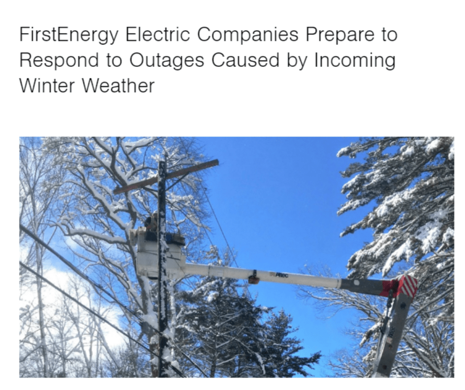 FirstEnergy Outage Information Summit Township, Erie County, PA