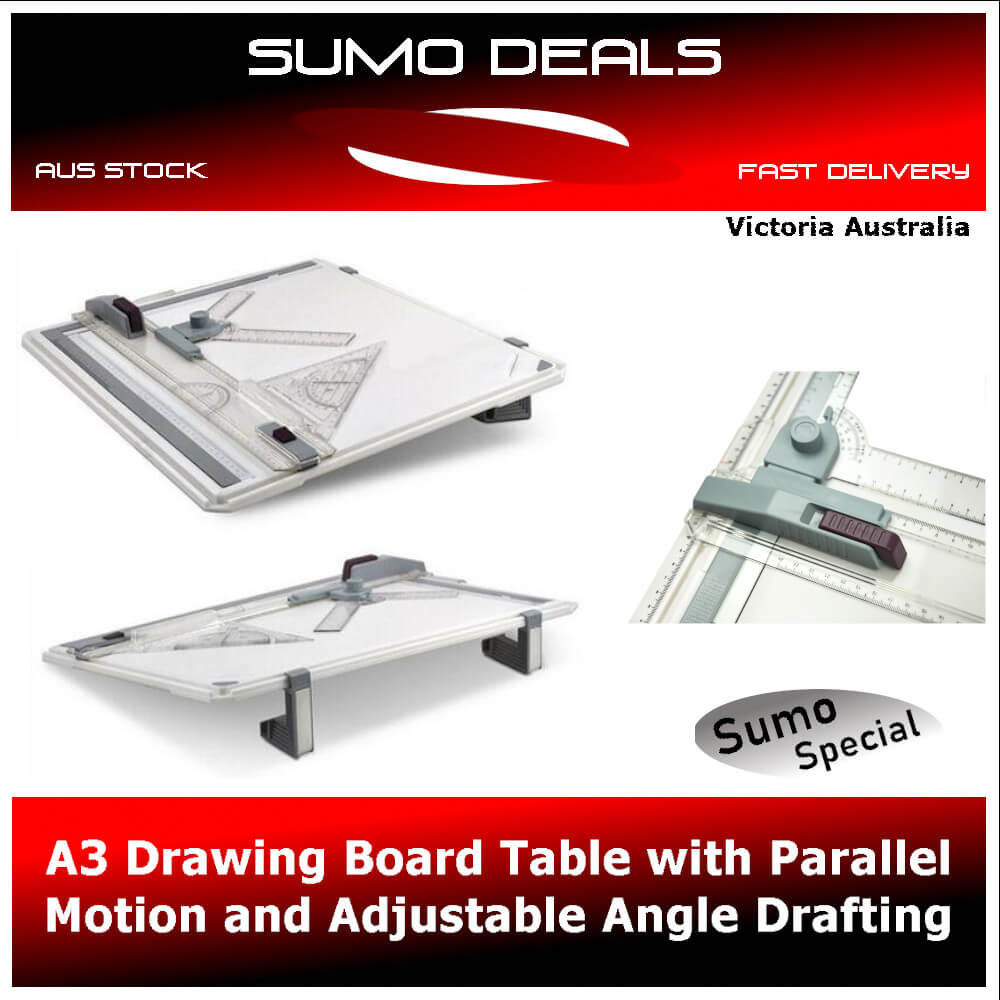 A3 Drawing Board Table with Parallel Motion and Adjustable Angle Drafting Sumo Deals