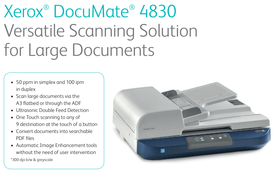 เครื่องสแกนเนอร์ Fuji Xerox รุ่น DocuMate 4830