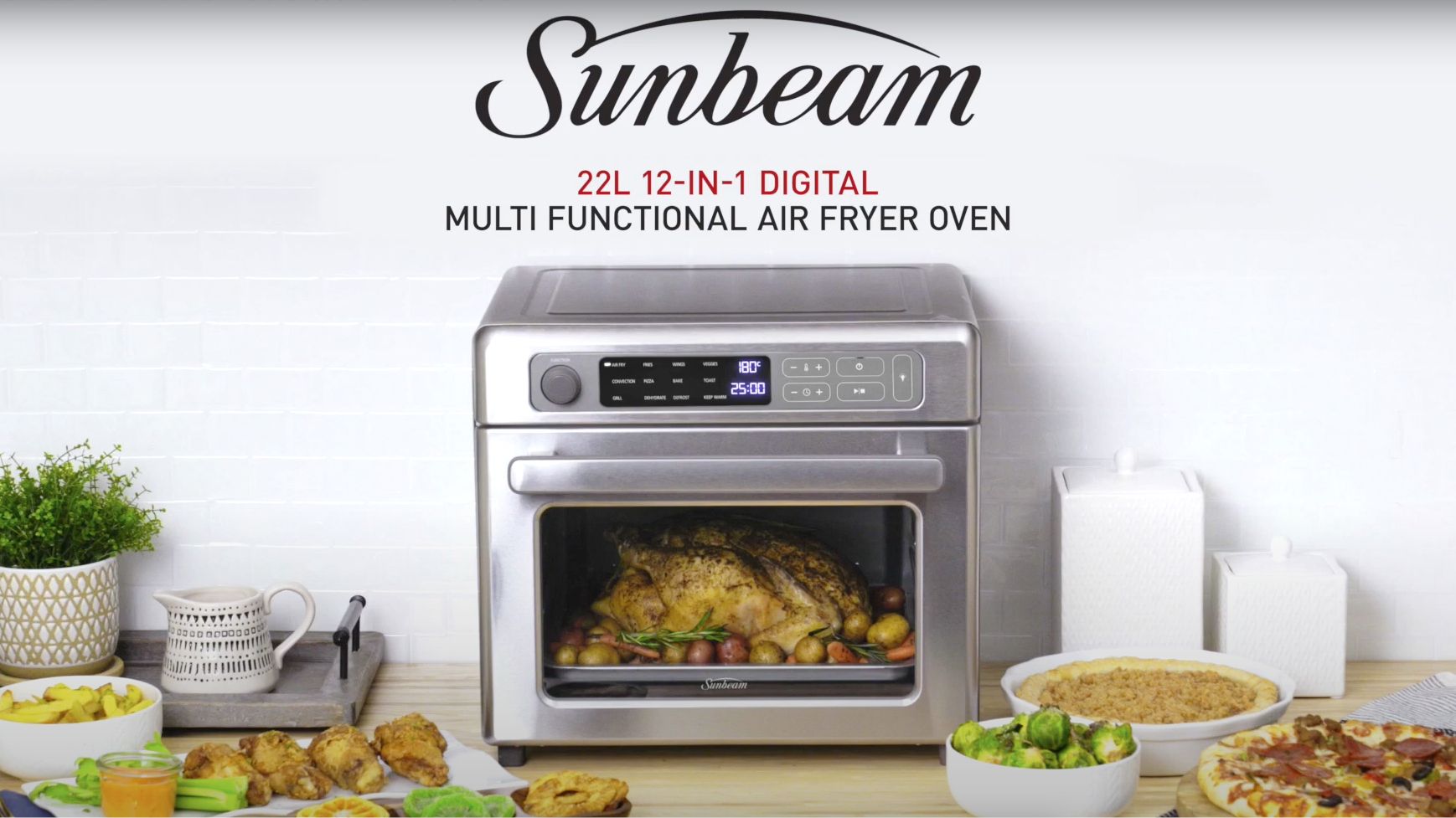 Sunbeam 22L 12In1 Digital Multifunctional Air Fryer Oven COM7000SS