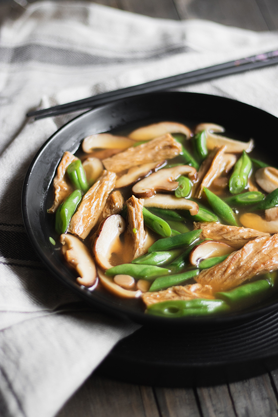 Braised Yuba (Tofu Skins) with Vegetables Sunberry Jam
