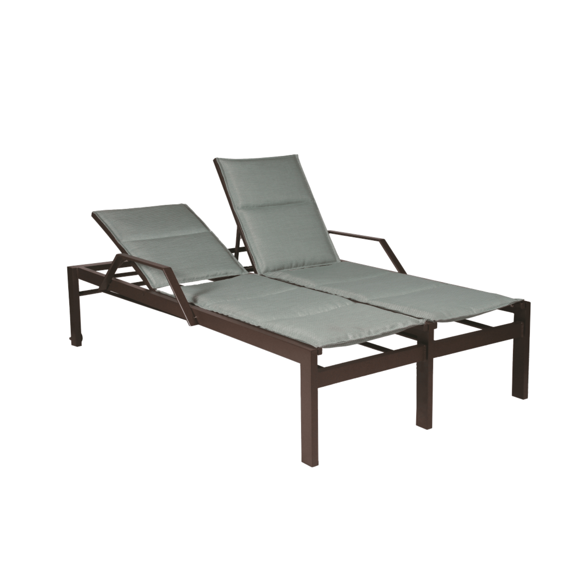 Valrico Armless 18" Seat Double Chaise Lounge with Wheels Sunbrite