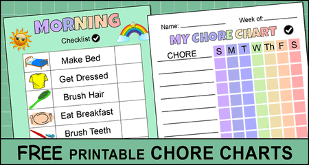 Chore Charts (Printable, Editable Daily & Weekly Templates) – Free