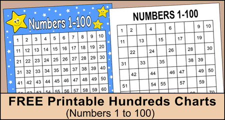Free Printable Hundreds Charts (Numbers 1 to 100) – DIY Projects