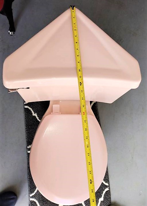 Beautiful 1966 Eljer Emblem corner toilet in pink! 695 Suncoast