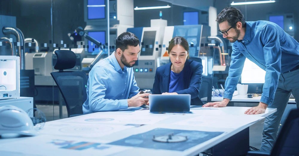 Professional systems manager working on servers and network infrastructure in a data center