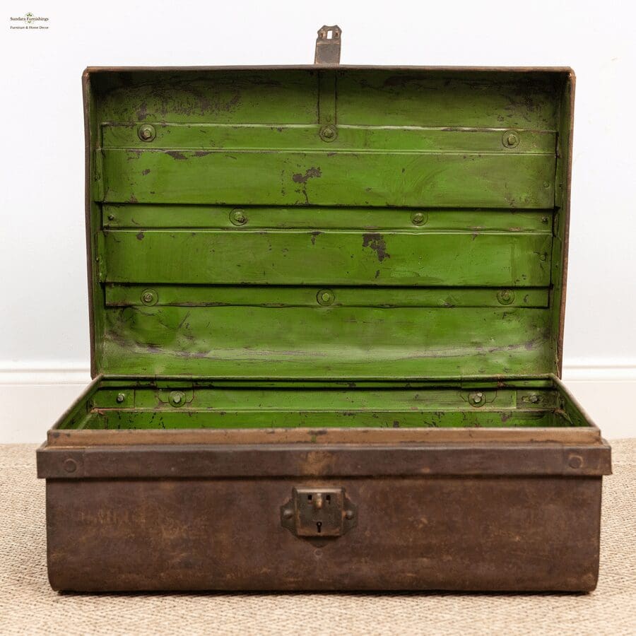 Unique Collectible Bygone Age Vintage Metal Suitcase. Each Case is 1 of
