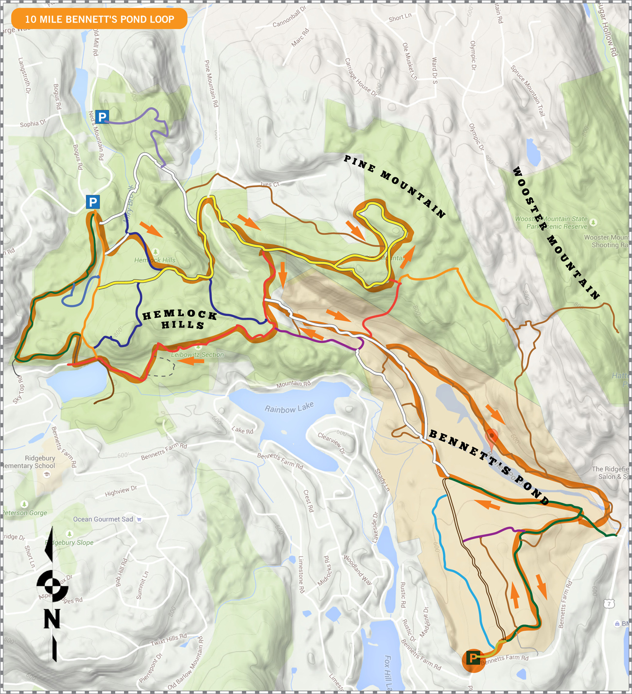 Bennett Lake Wisconsin Map Pond 10 Mile Loop Sunday Runs with the Leatherman Harriers