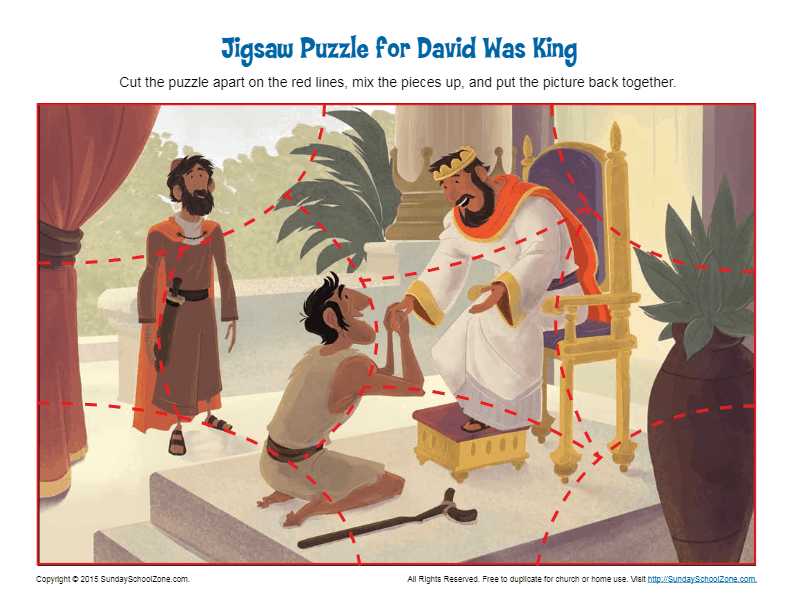 David Was King Jigsaw Puzzle Children's Bible Activities Sunday