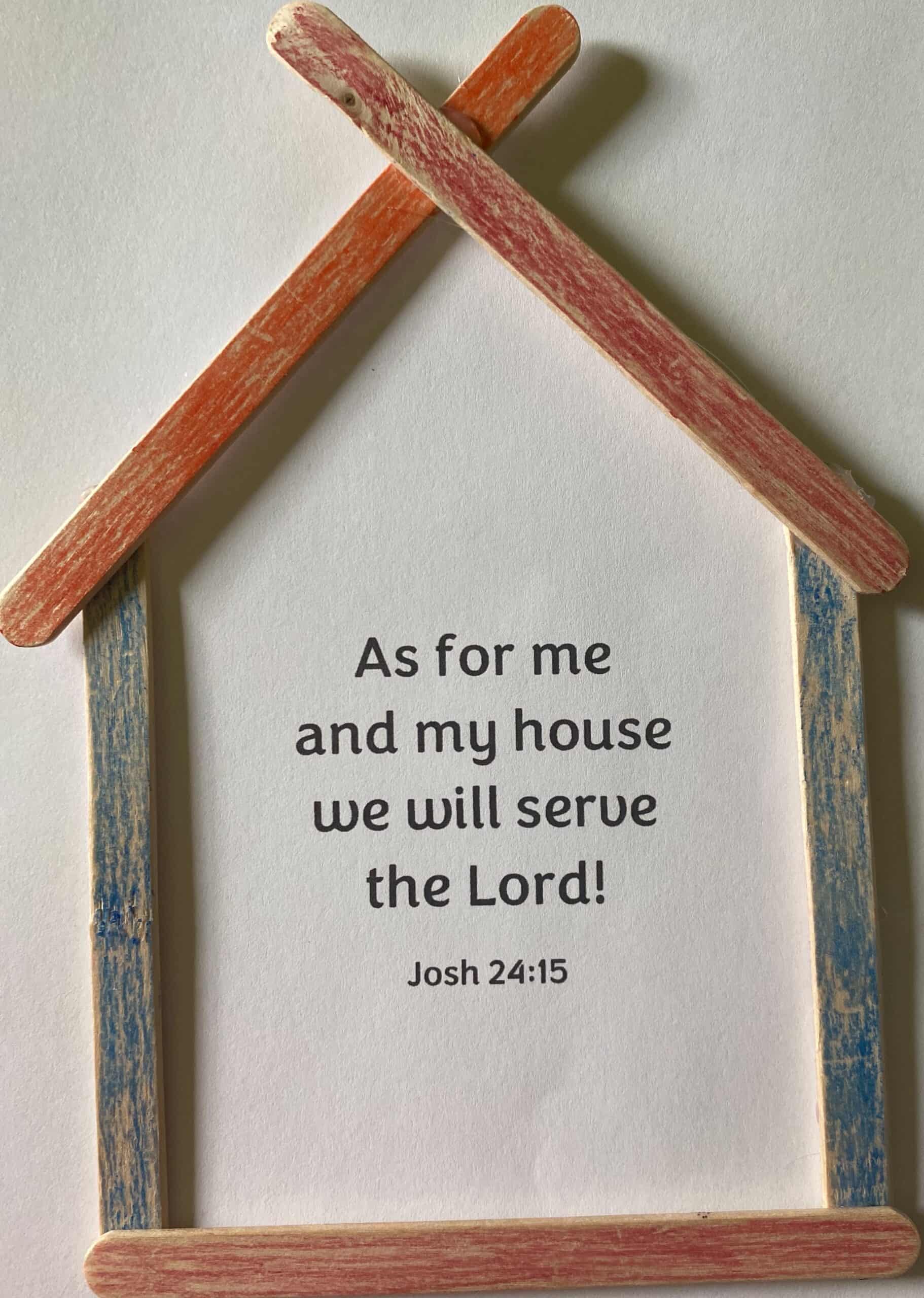 As For Me and My House Bible Craft on Sunday School Zone